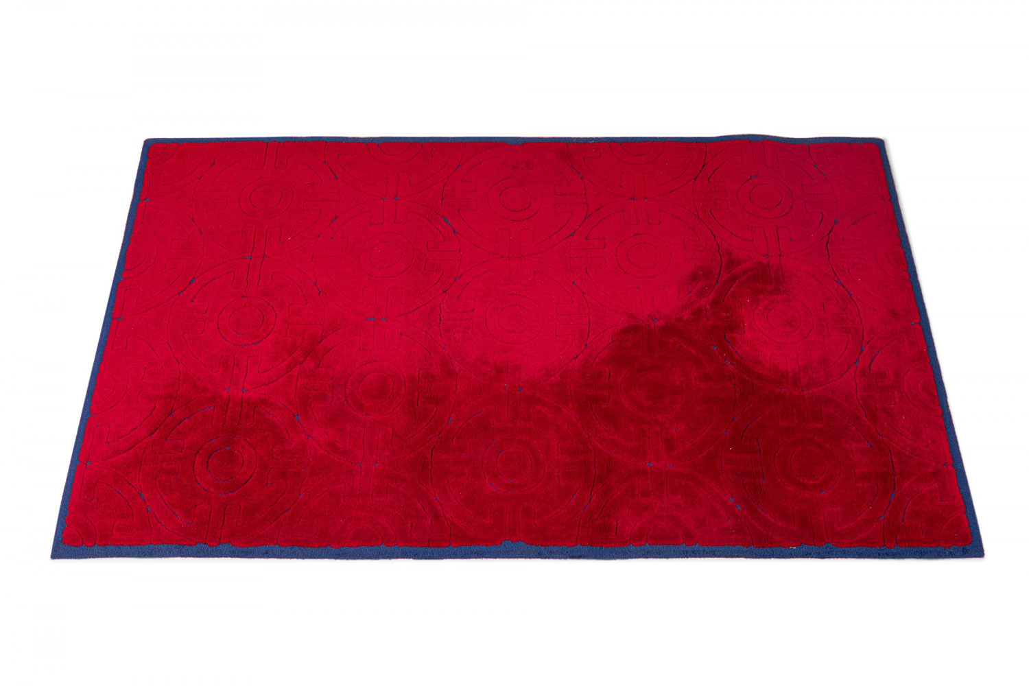 Edward Fields American Mid Century Rectangular Red Medallion Design Area Rug